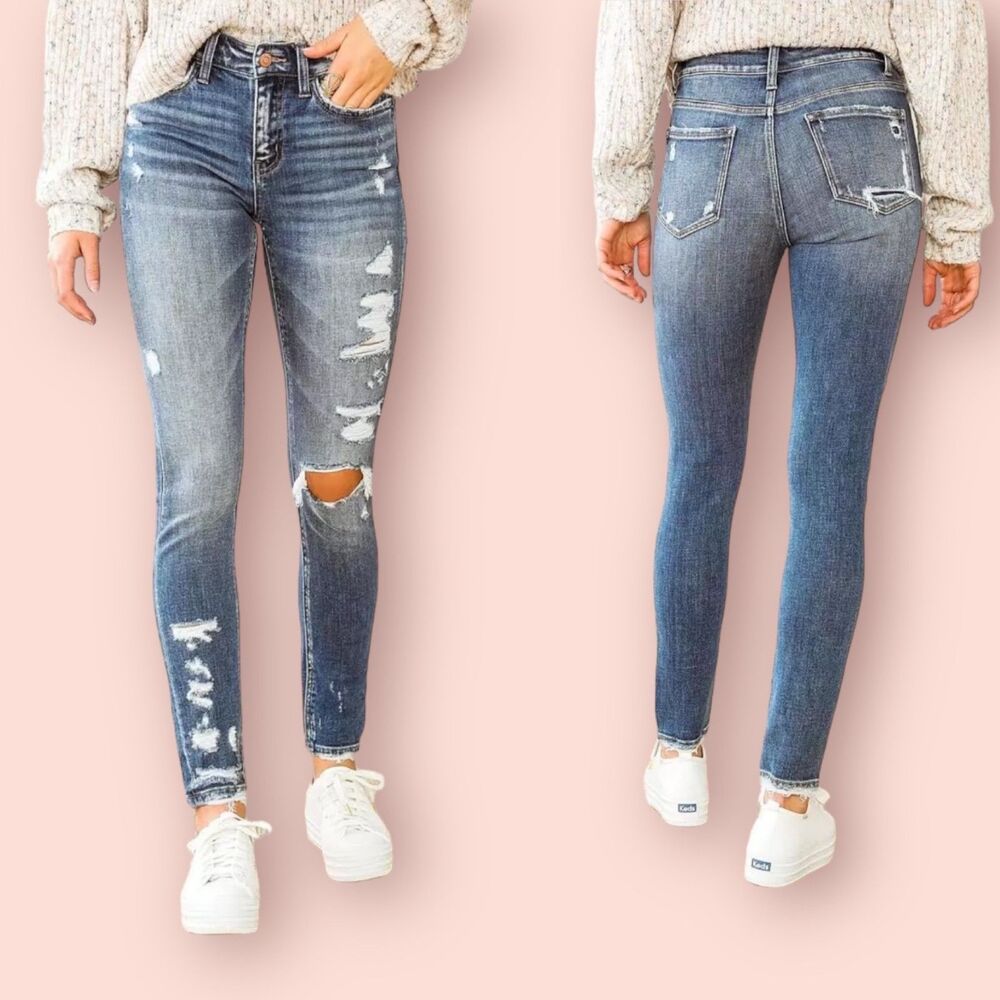 Buckle Bridge by Gly Hudson Mid-Rise Ankle Skinny Jean Sz 26
